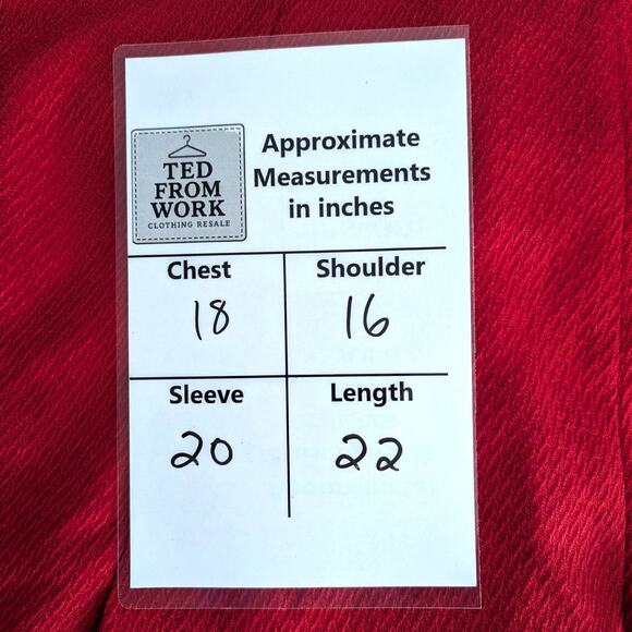 CoffeeShop NYC L Red Textured Cropped Jacket Big Button Women’s Coat Rayon Retro - Picture 5 of 5